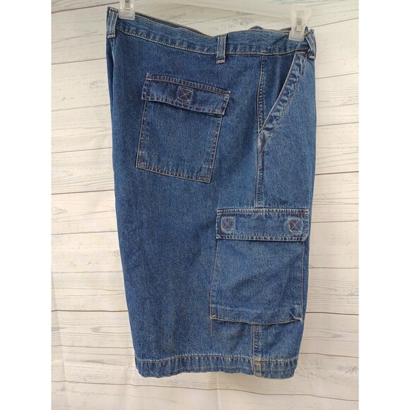 Wrangler Carpenter Blue Denim Baggy Jeans Short Sz 42 - Y2K - Picture 4 of 7